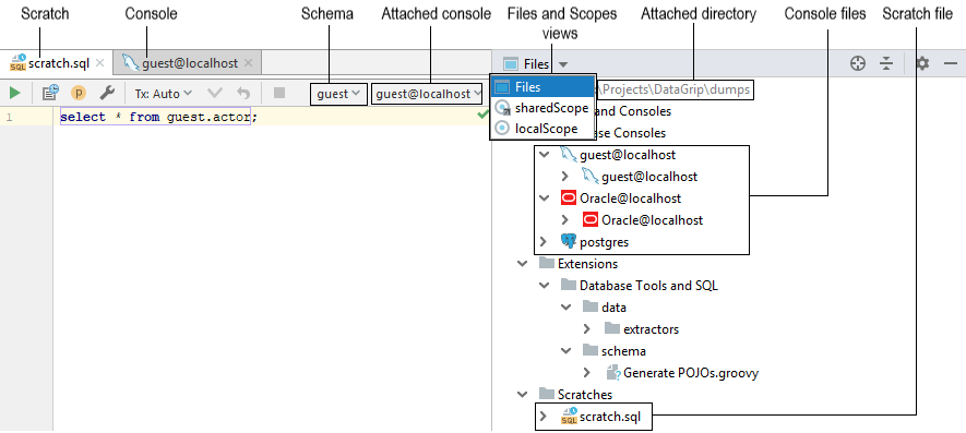 Differences between scopes scratches and files