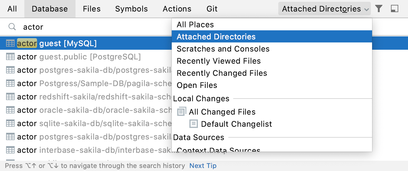 Filter search results by a data source Filter search results by a data source