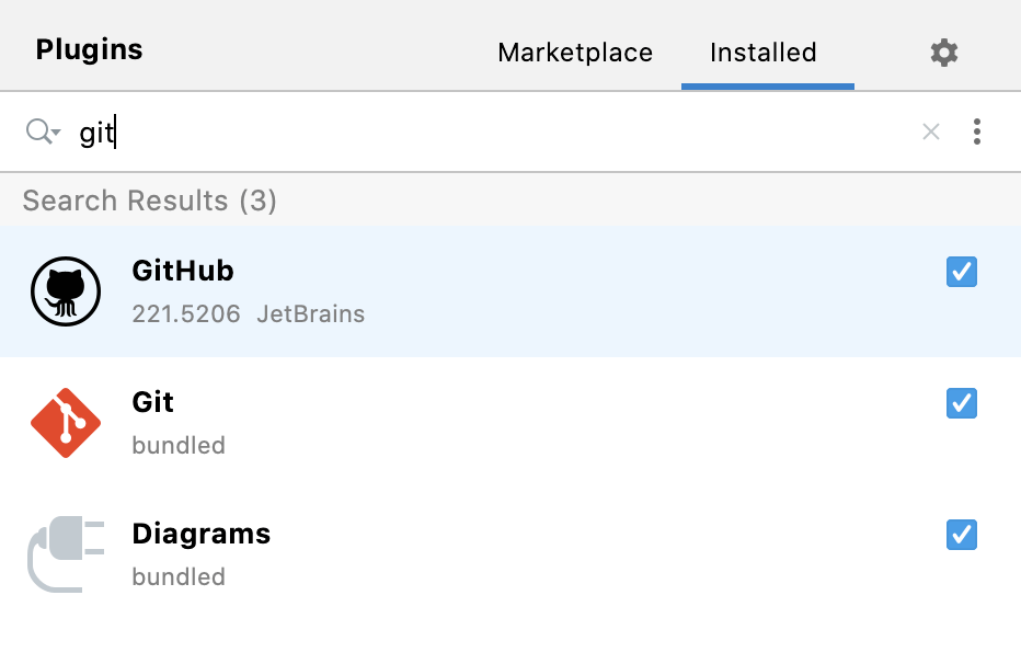 Install the Git plugin by JetBrains Install the Git plugin by JetBrains