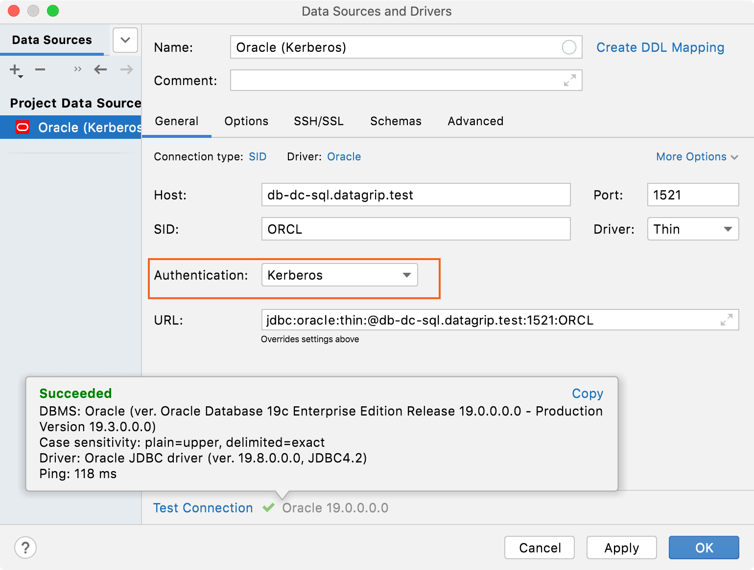 Kerberos authentication for Oracle Kerberos authentication for Oracle