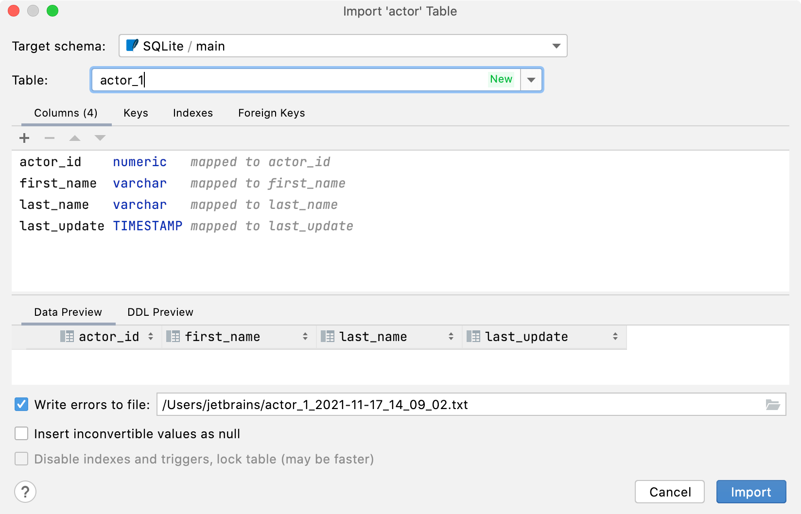 new UI for importing data new UI for importing data