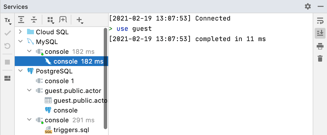Open new services tab for sessions is off Open new services tab for sessions is off