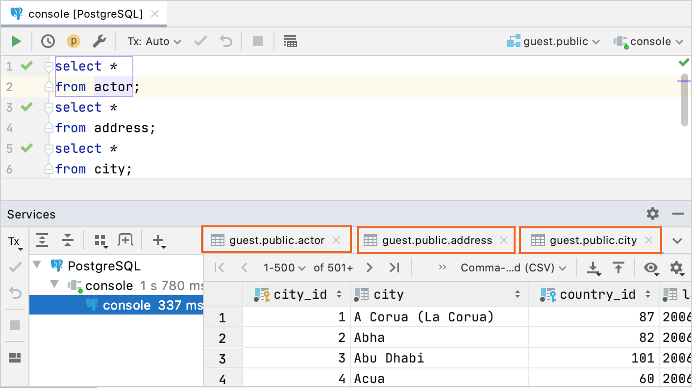 Open a new tab for each query