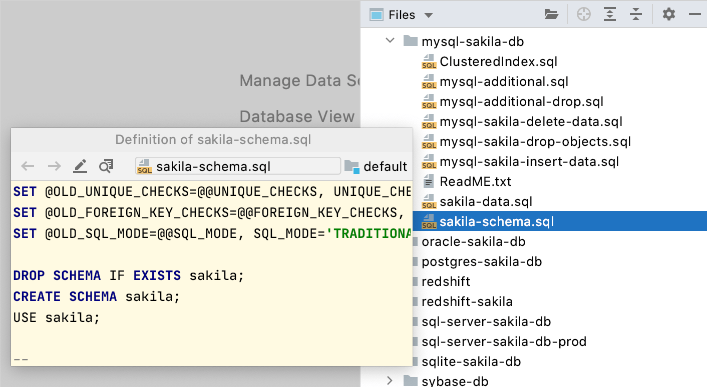 Opening a file preview in the Files tool window Opening a file preview in the Files tool window