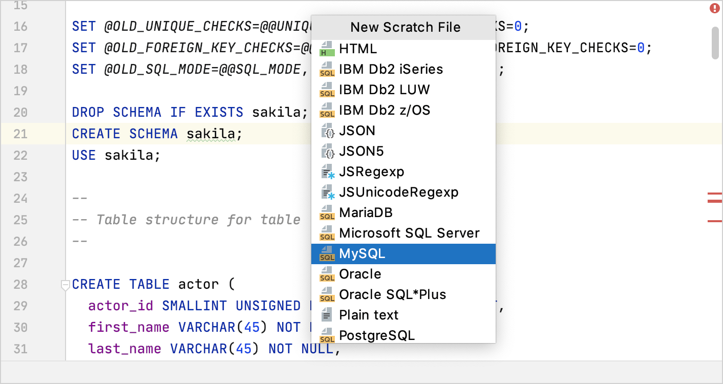 Examples of scratch files Examples of scratch files