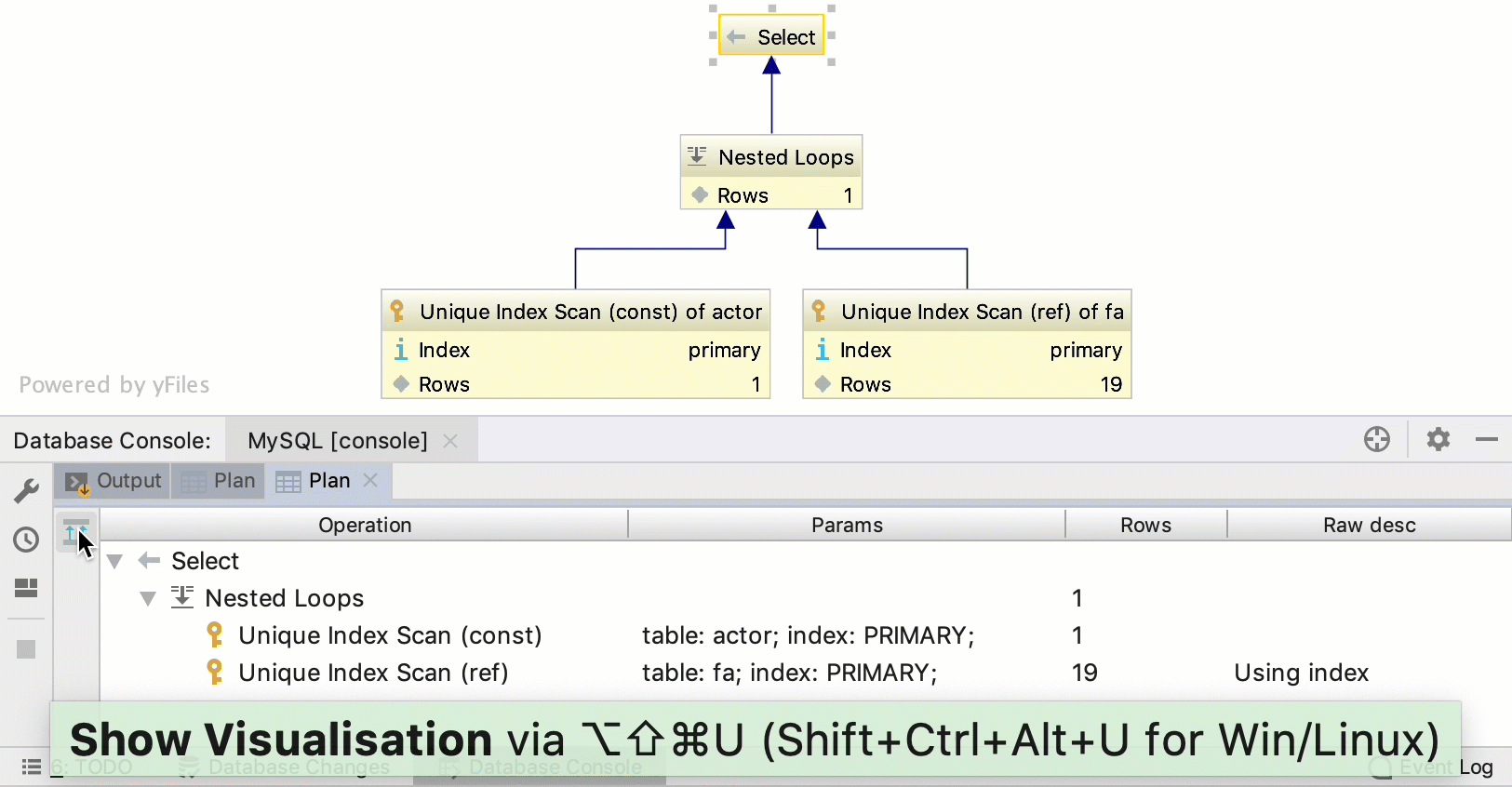 dbschema show cardinality