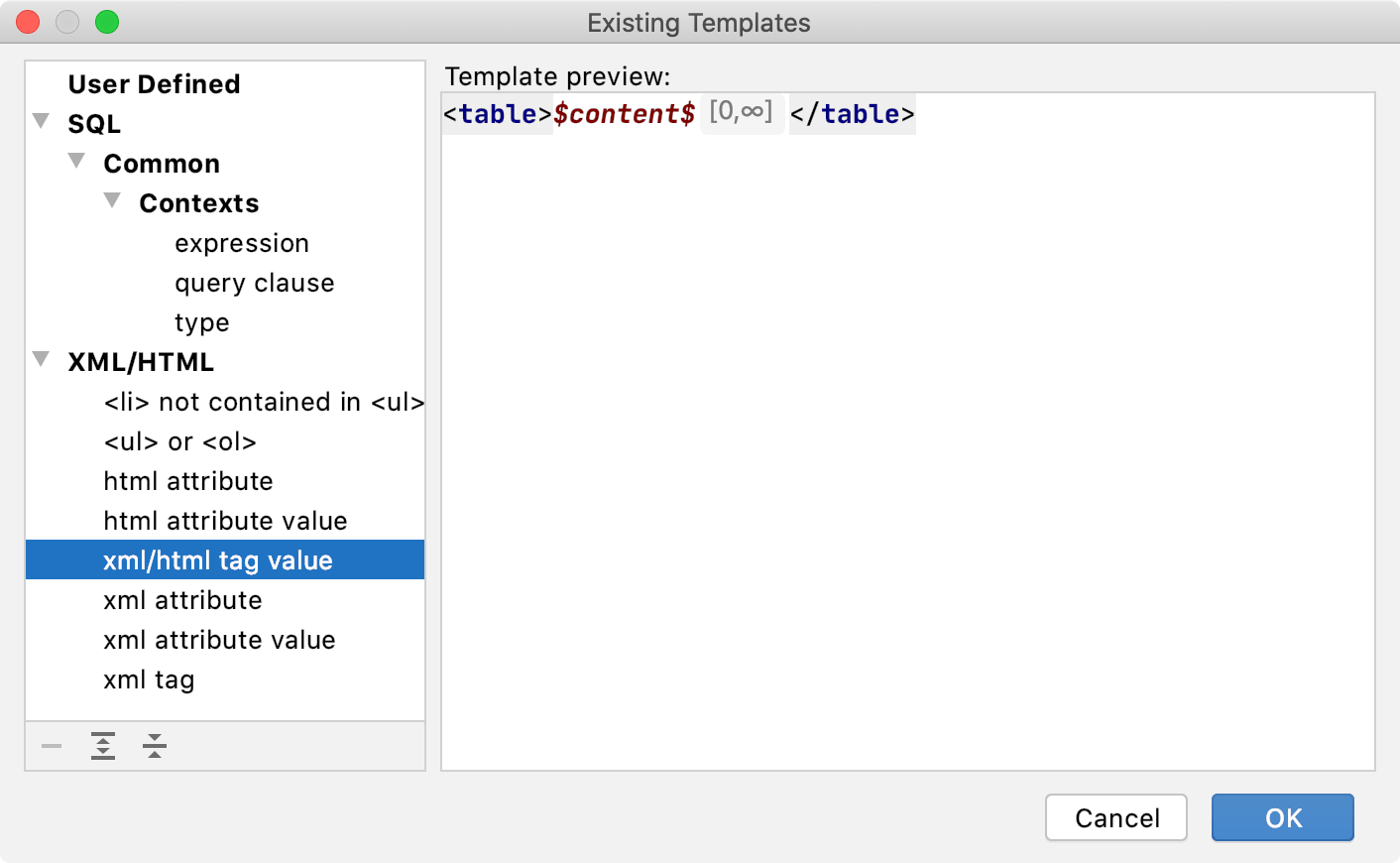 Existing search templates for HTML Existing search templates for HTML