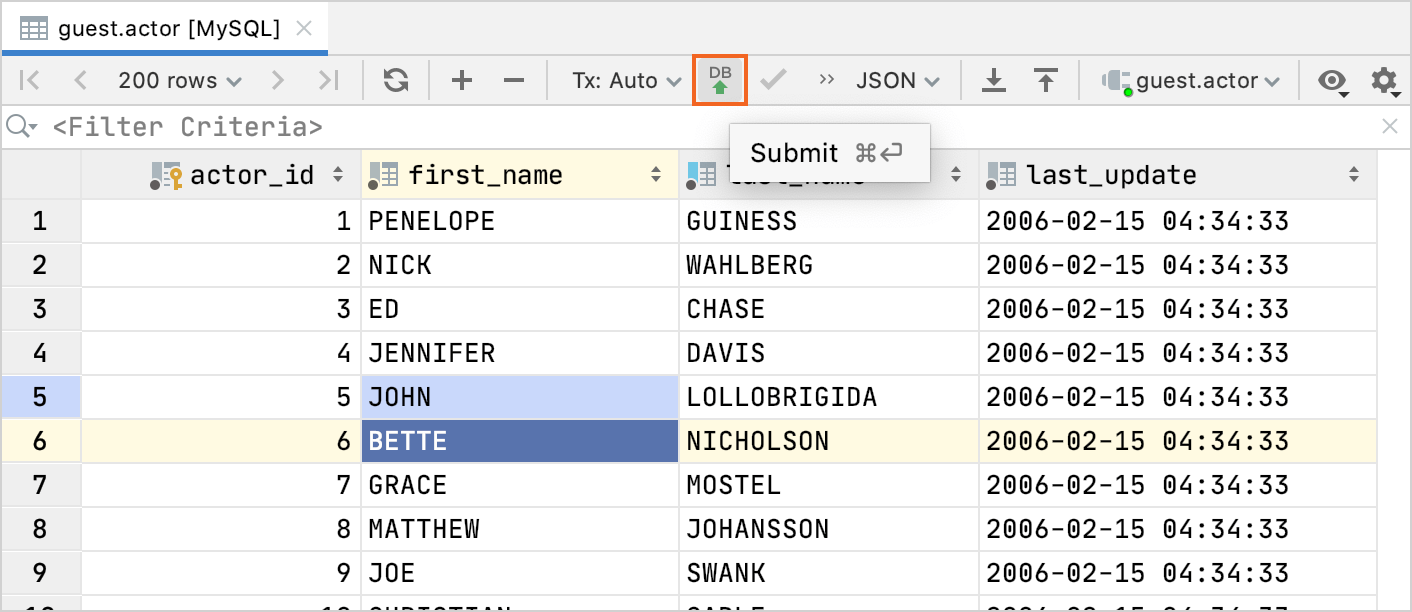 Submit changes manually