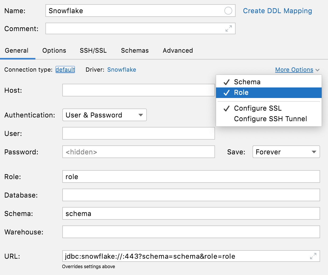 the More options button the More options button