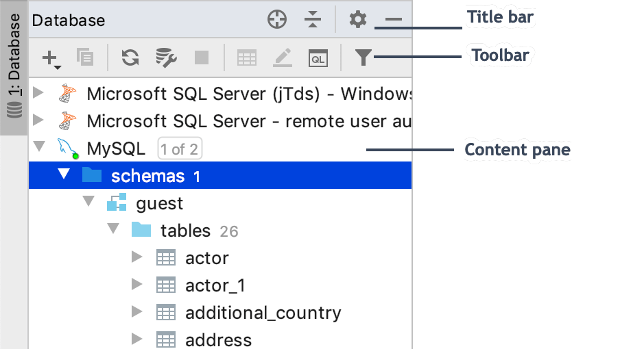 Tool window layout Tool window layout