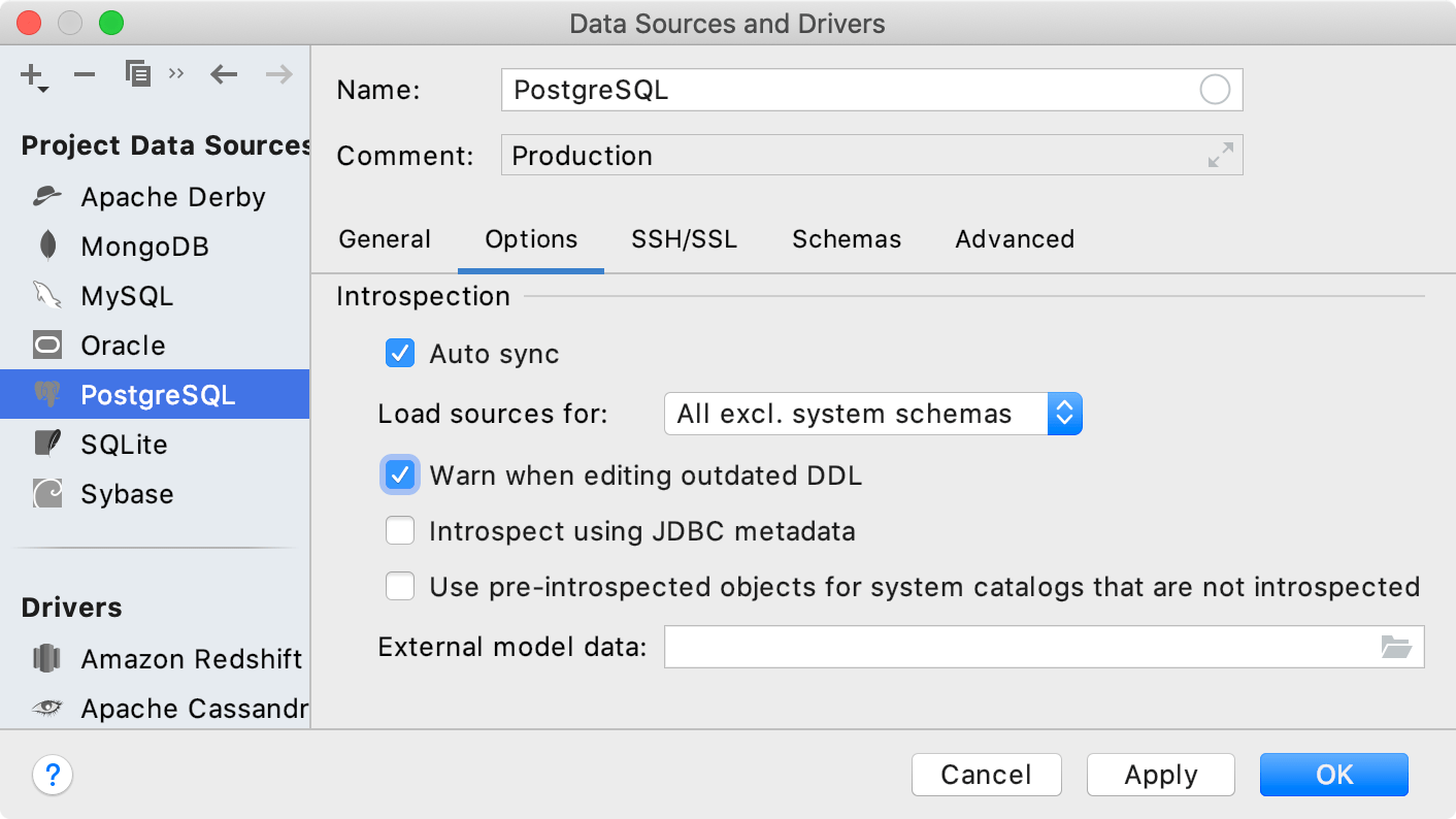 Display a warning when you edit an outdated piece of DDL code