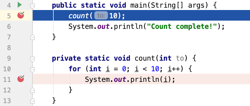 The breakpoint in the called method is going to be ignored