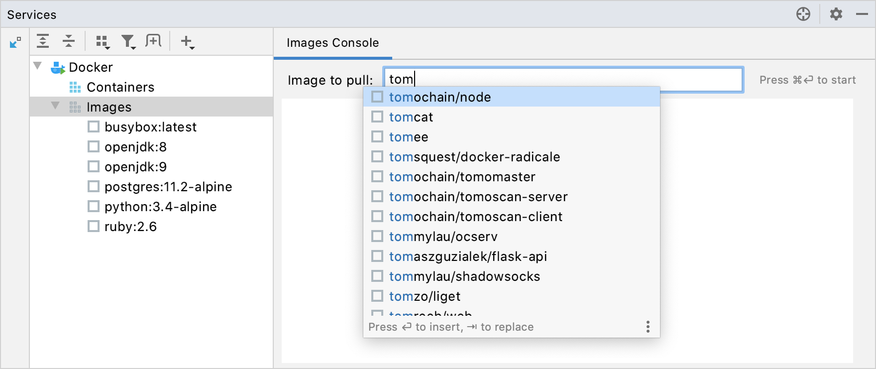 The Images Console