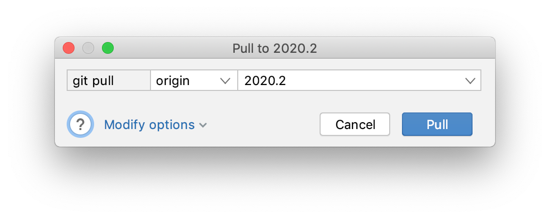 The Pull dialog