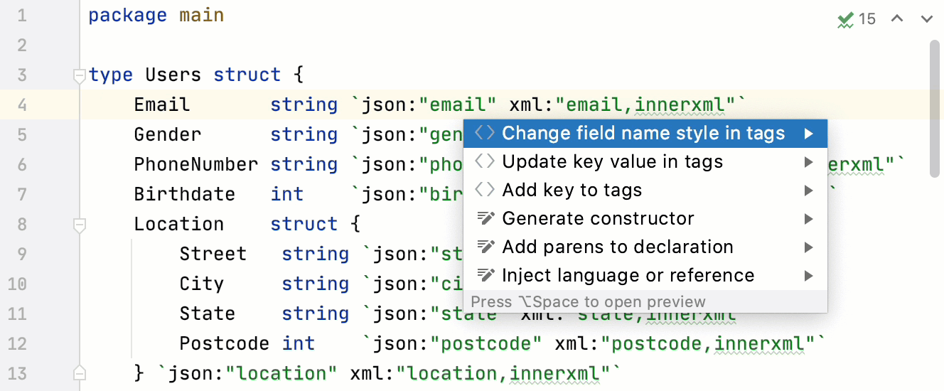 Change code style of tag keys