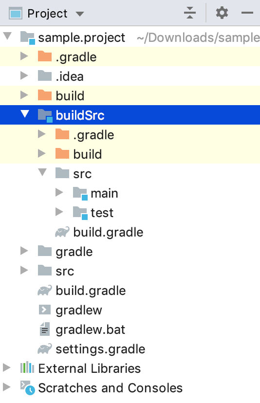 Project tool window: buildSrc module