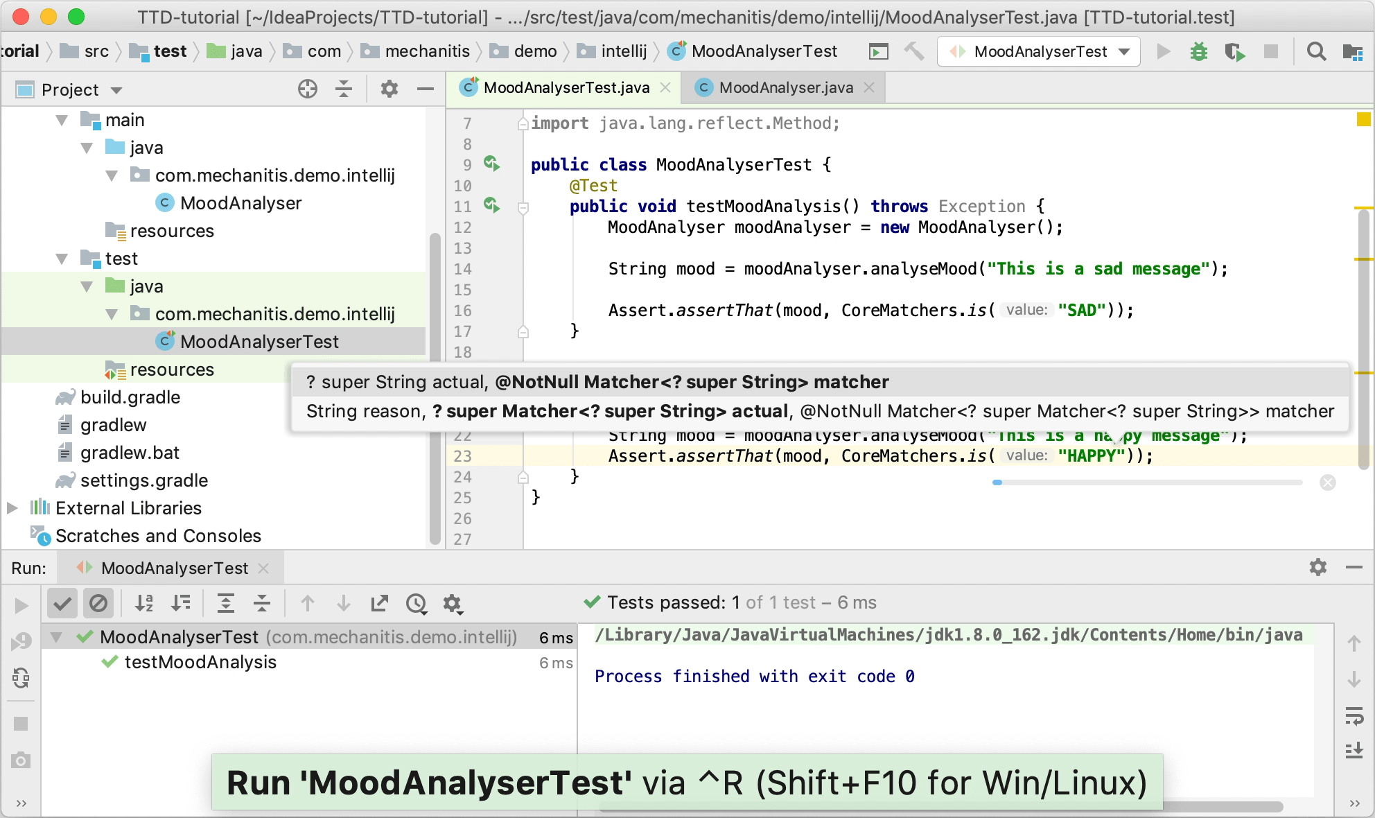 Running the second test case, showing that it fails
                for the correct reason
