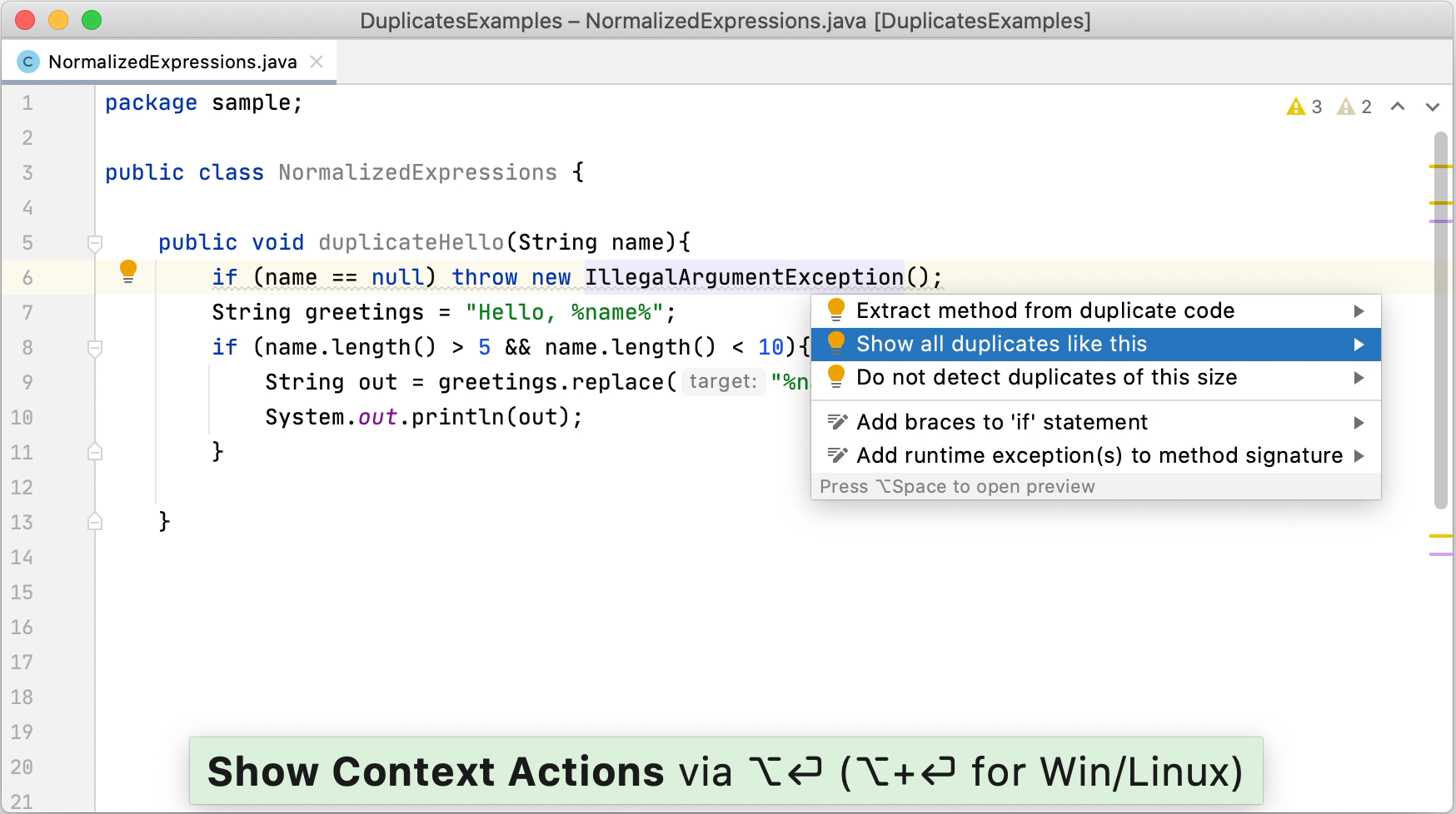 Detecting duplicates on-fly