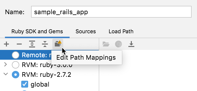 Edit path mappings