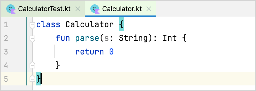 Implementing the function in the tested class