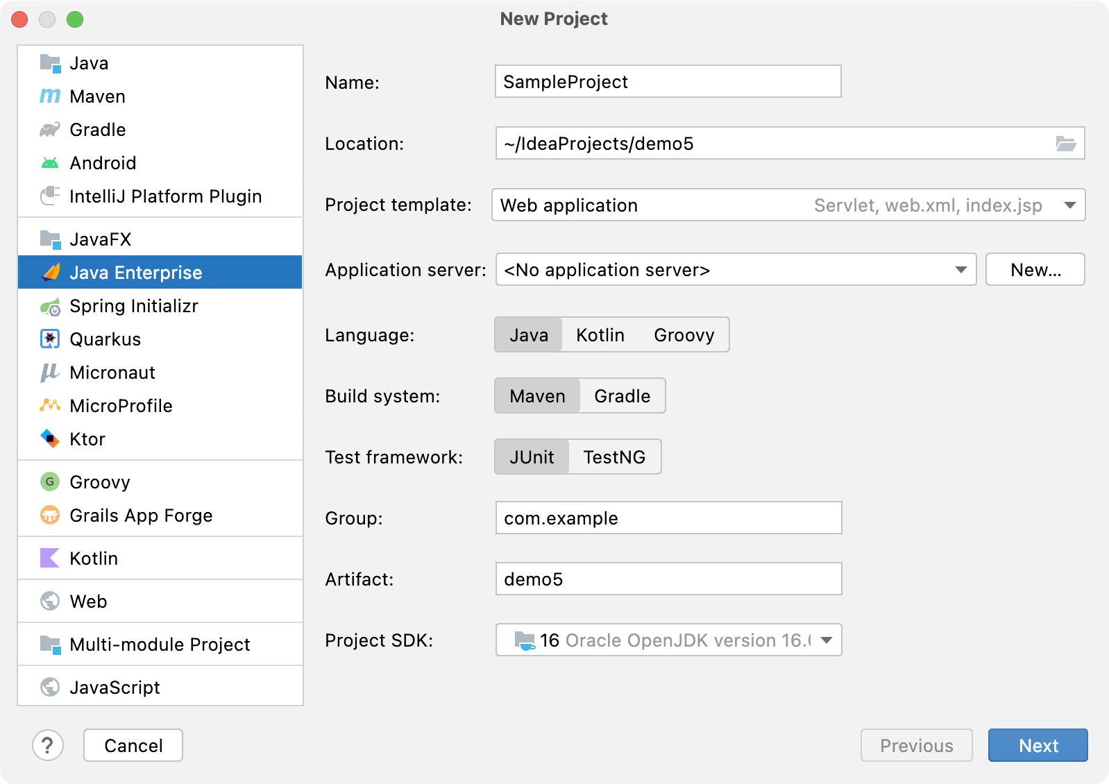 Creating new project with CDI support