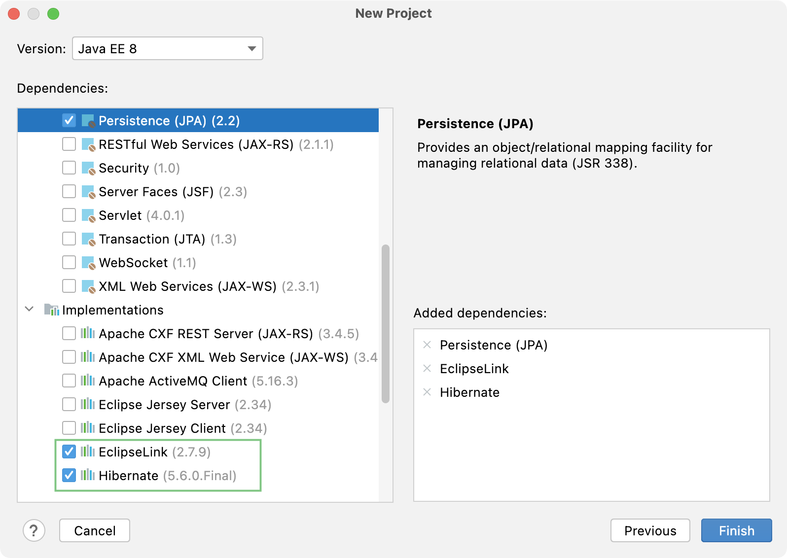 New Java Enterprise project with JPA and EclipseLink