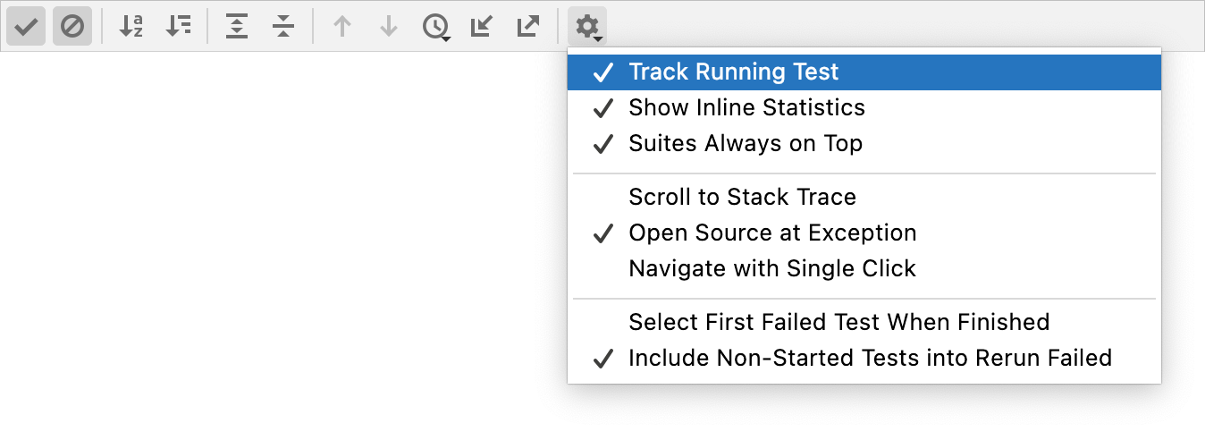 Options for managing test results