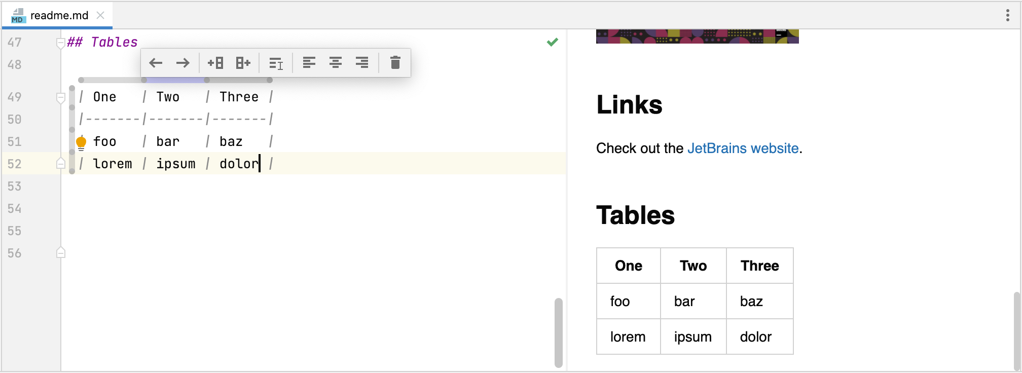 html table in markdown