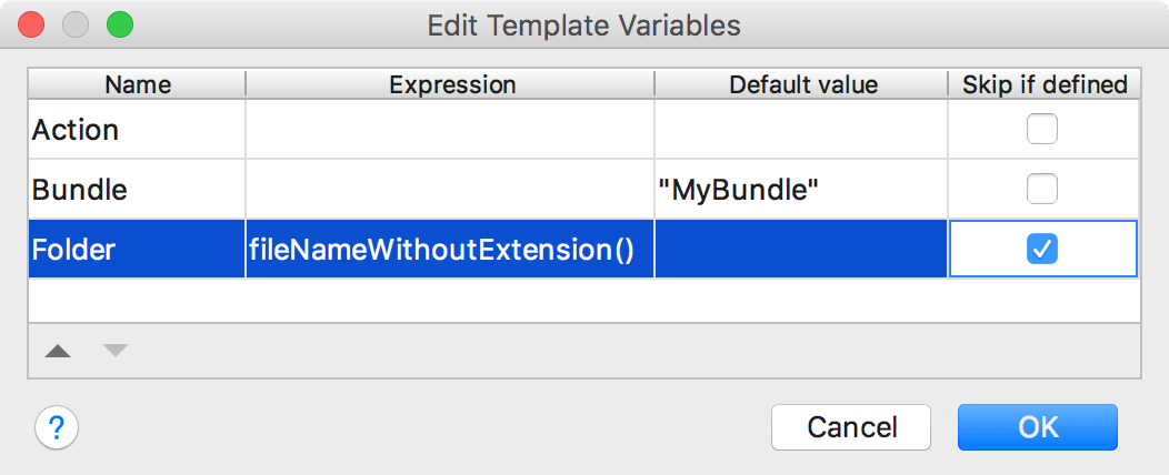 Controller action live template variables