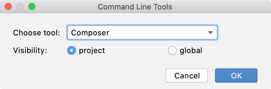 the Command Line Tools dialog