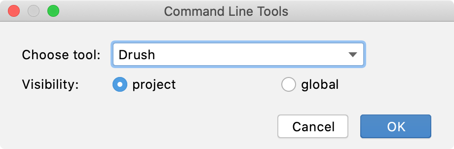 the Command Line Tools dialog