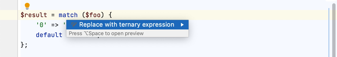 Converting a match expression to a ternary expression