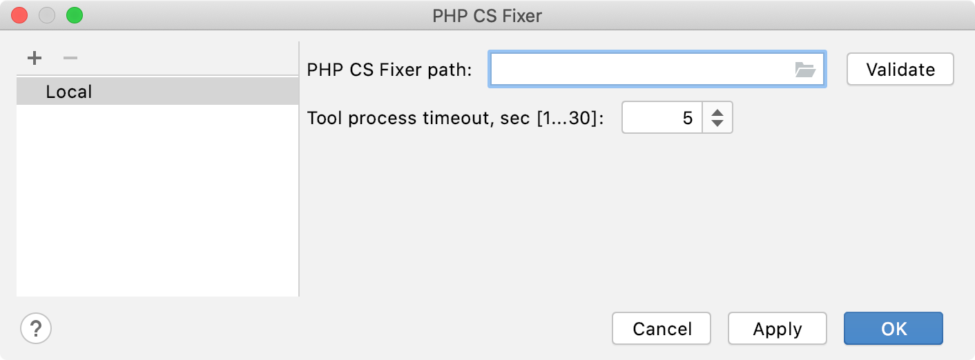 空 PHP CS Fixer 路径字段