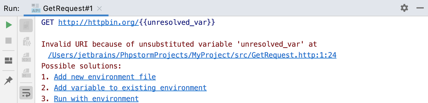 Unresolved Variable in HTTP request notification