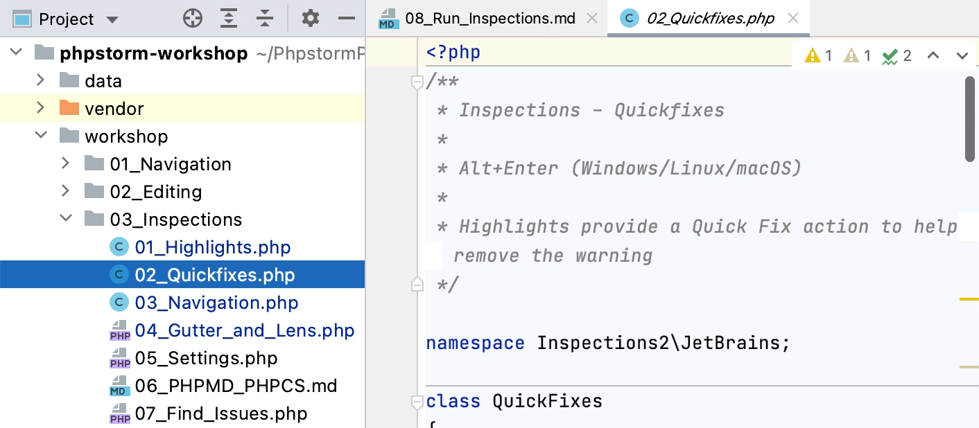 phpstorm shortcuts