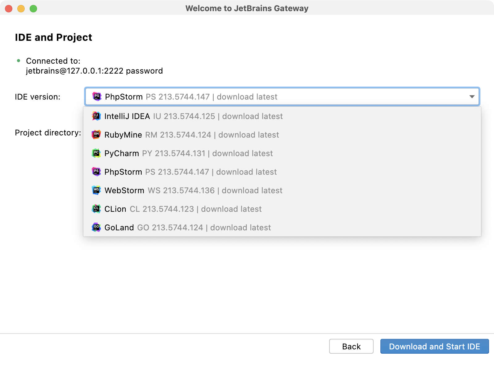 phpstorm remote server