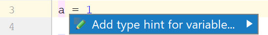 example of adding a type hint for a variable