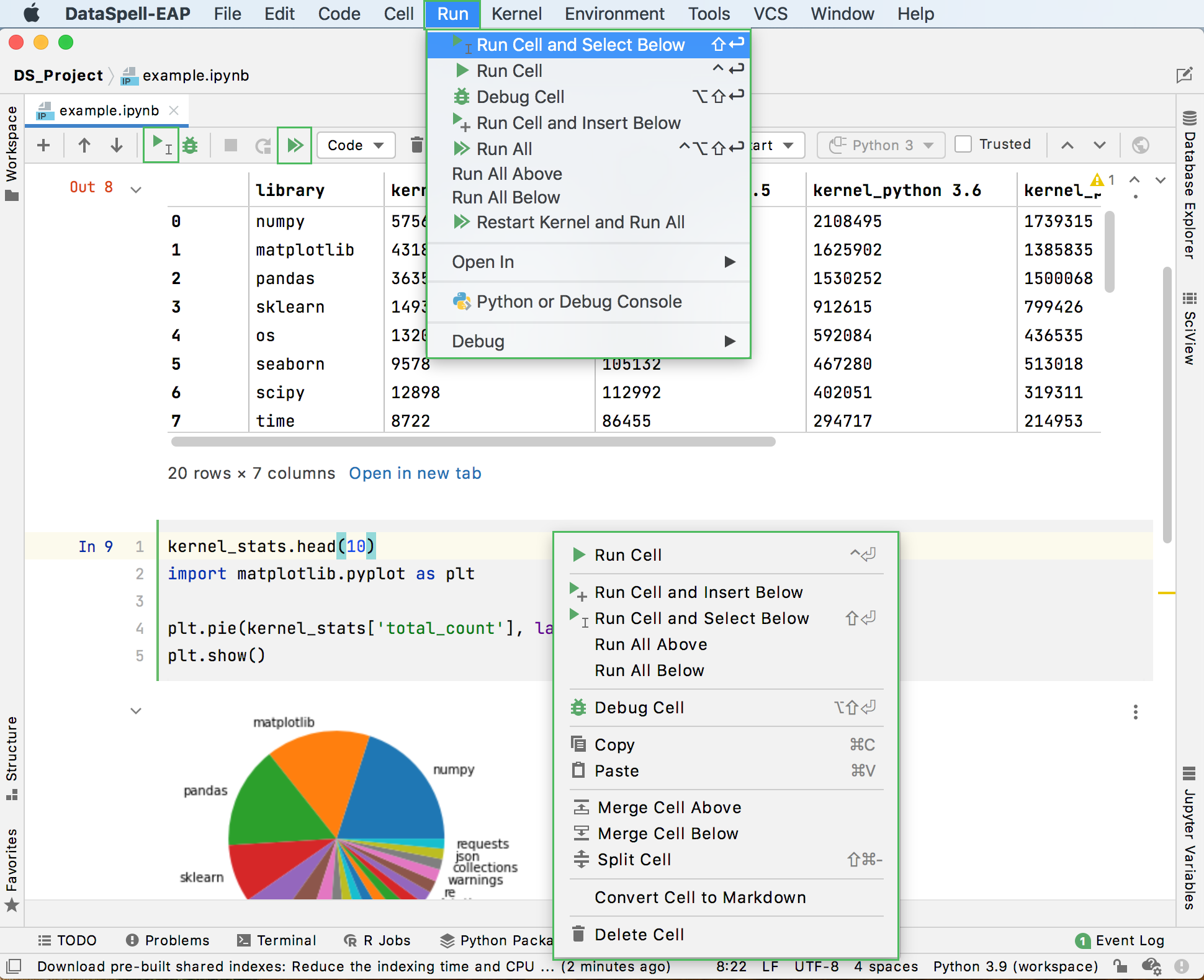 How to execute code cells in PyCharm