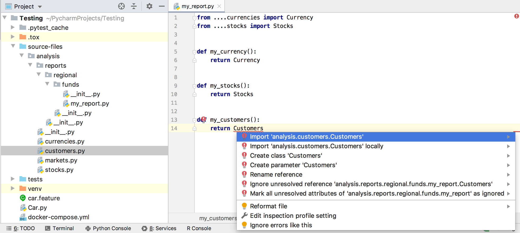 Fixing a missing import with the relative import statement