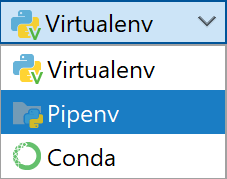 创建新 Python 项目时选择 Pipenv
