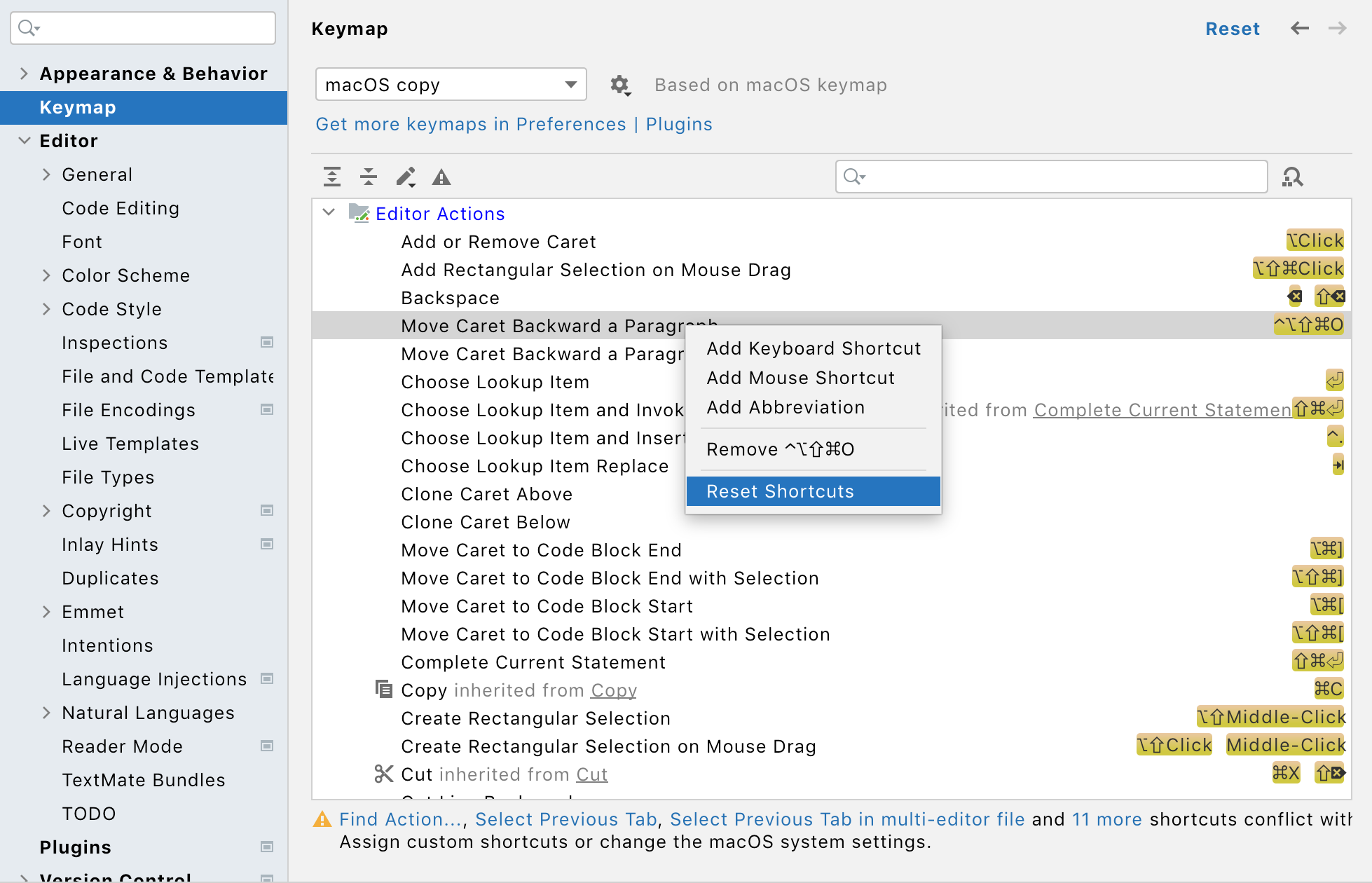 how to change keyboard shortcuts on mac alt e