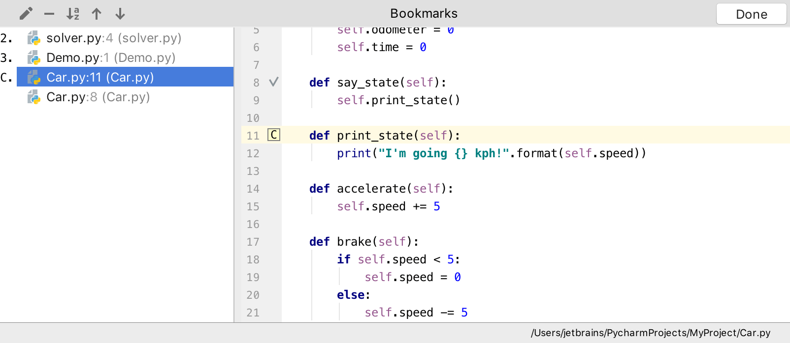 Shortcut For Pycharm