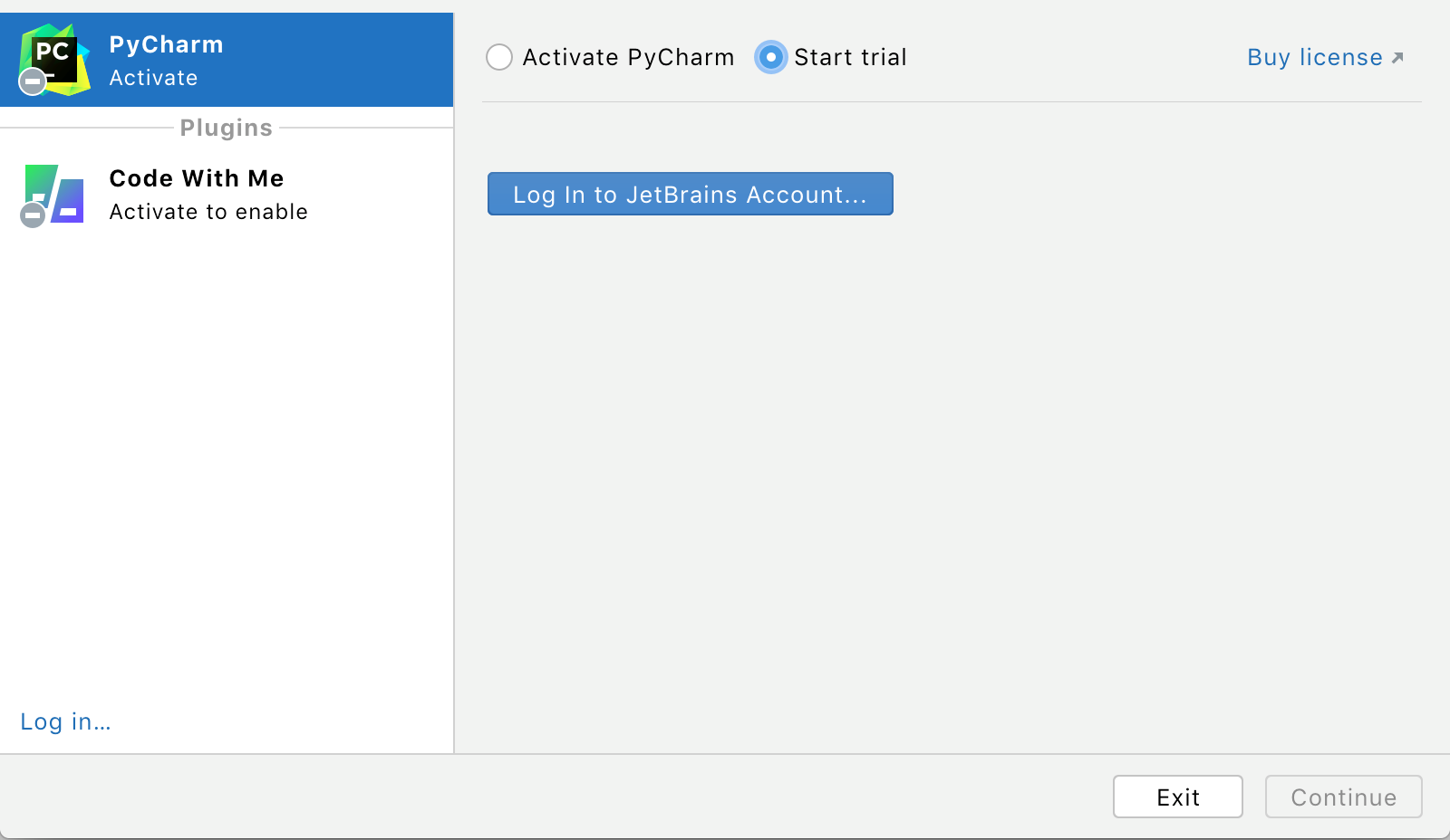 transfer pycharm license to webstorm