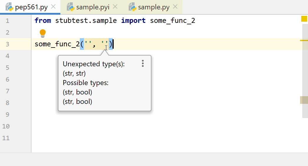 type hints in stubs