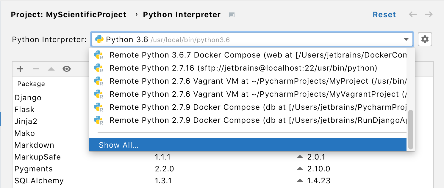 pycharm install packages