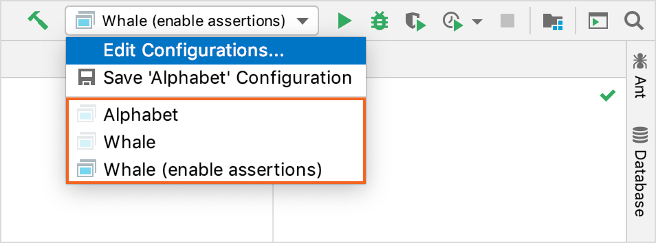 Permanent and temporary configurations have different icons