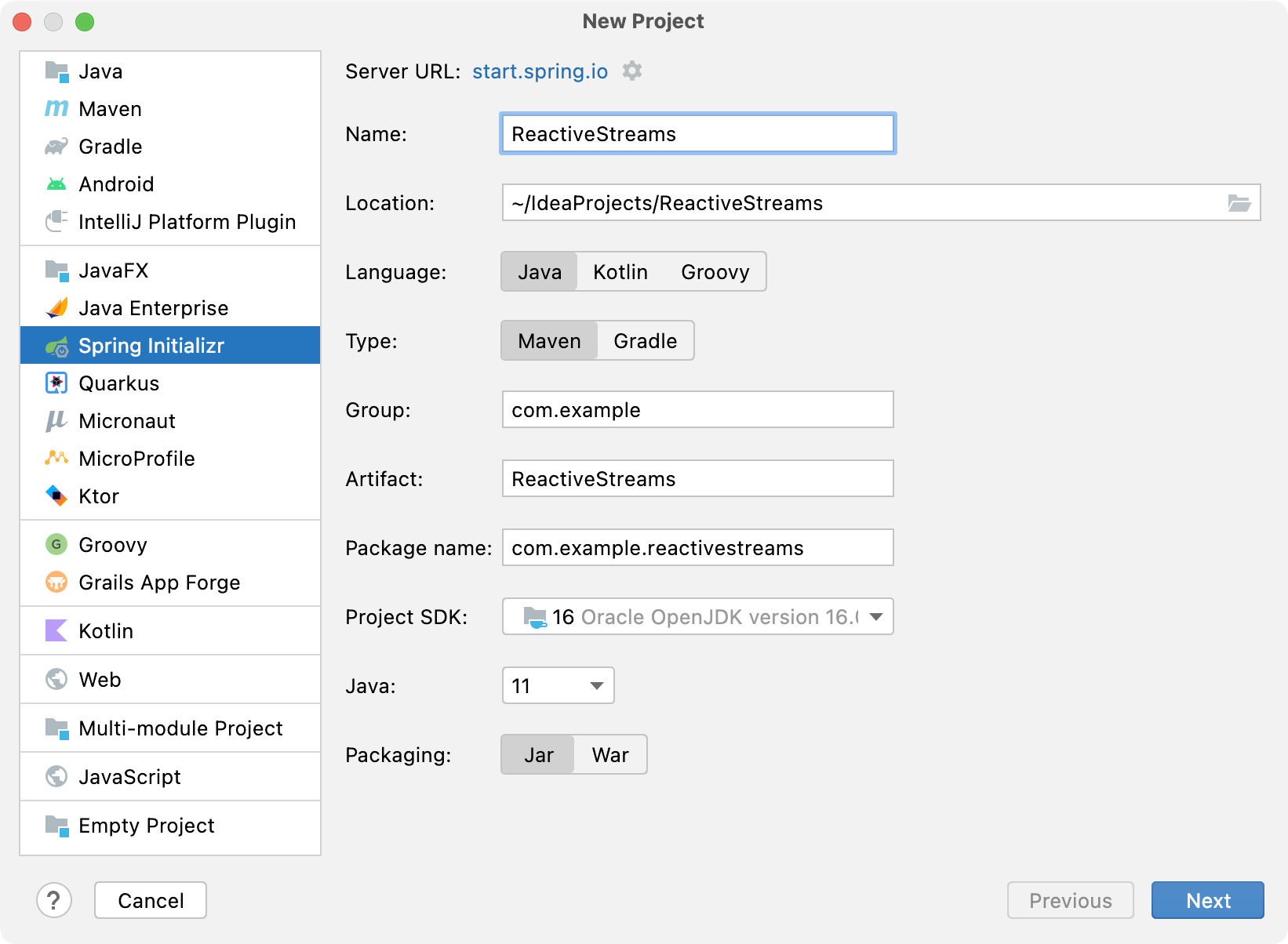 Creating a new Spring Boot project with Reactor