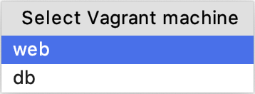 Select Vagrant machine