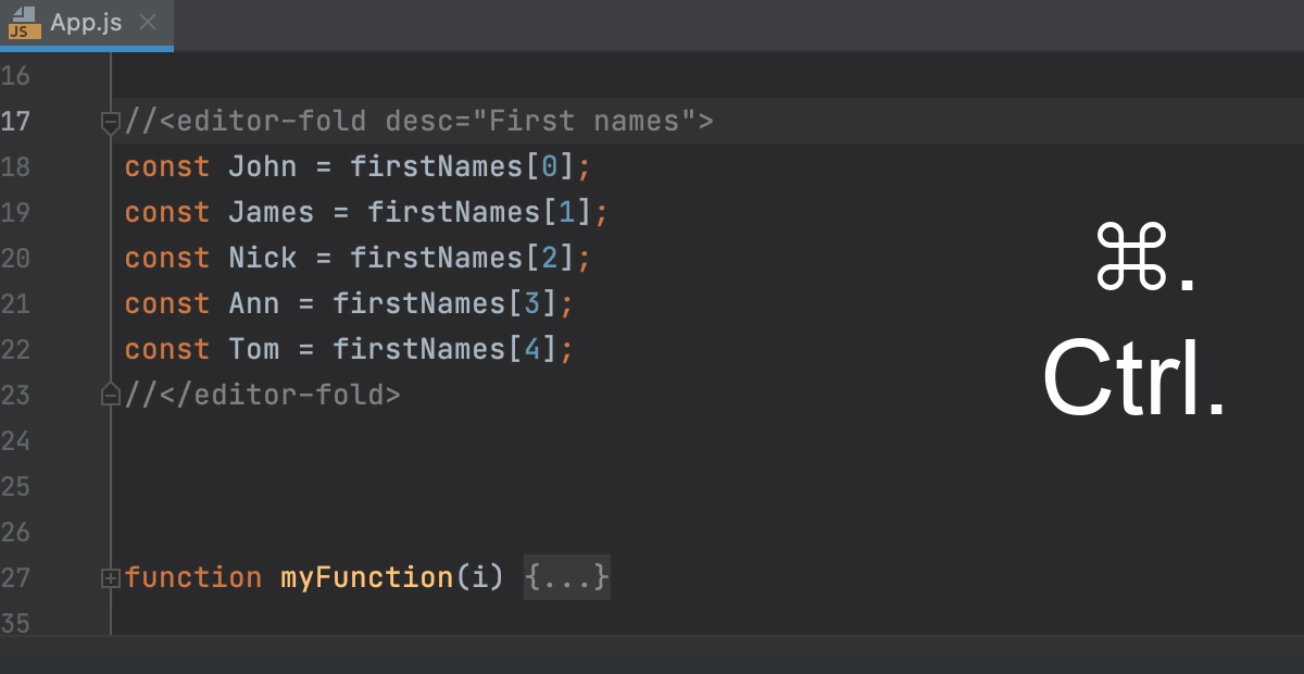 Creating a custom folding region