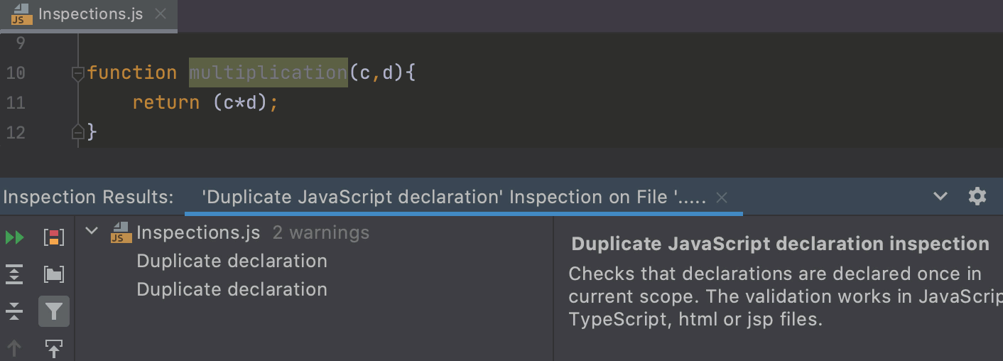 按名称运行 Locate Duplicates 检查